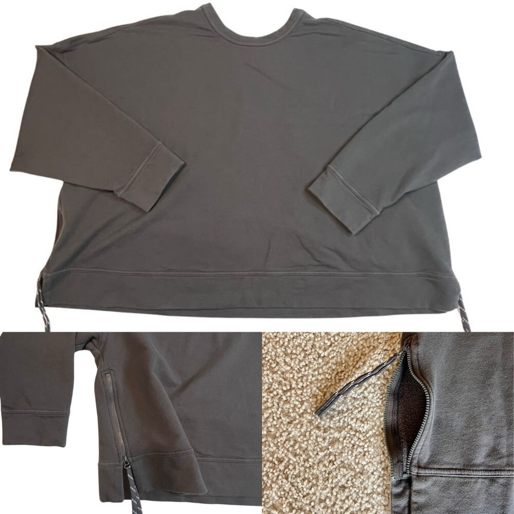 Side Zip Oversized Sweatshirt